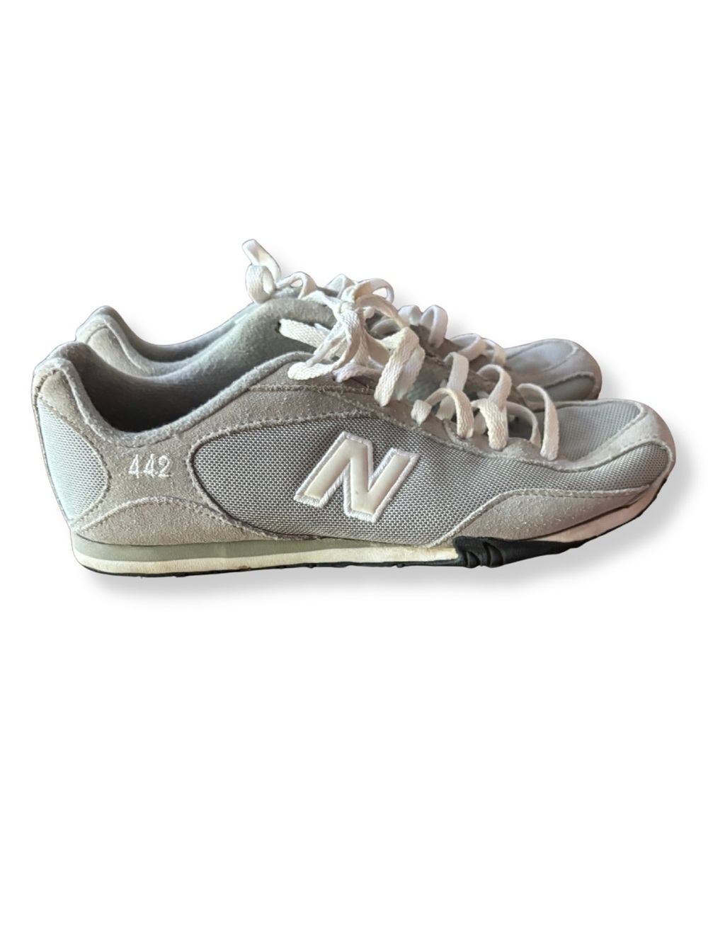 New Balance 442 Gray Suede Mesh Sneakers Women’s 7 Retro Casual Shoes